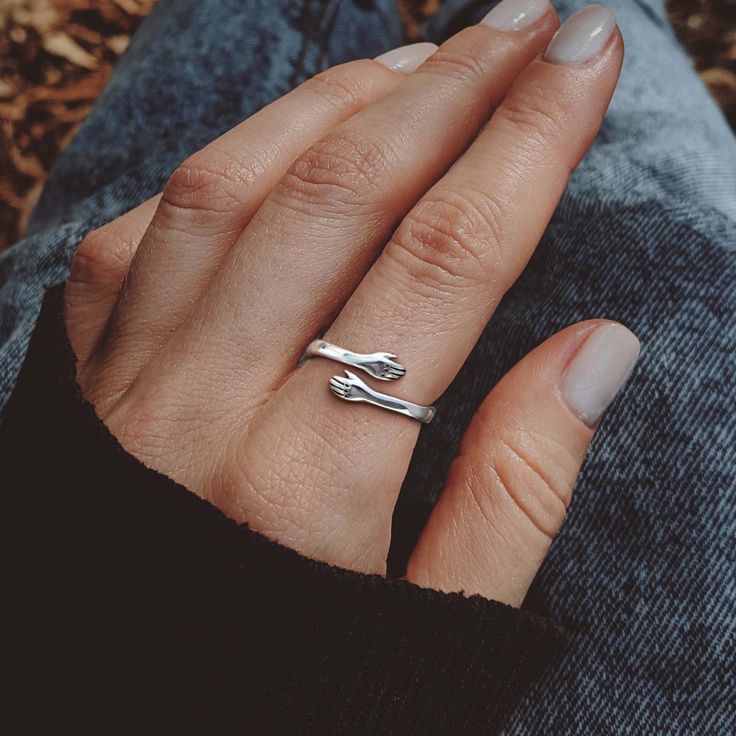 Adjustable Silver Hug Ring