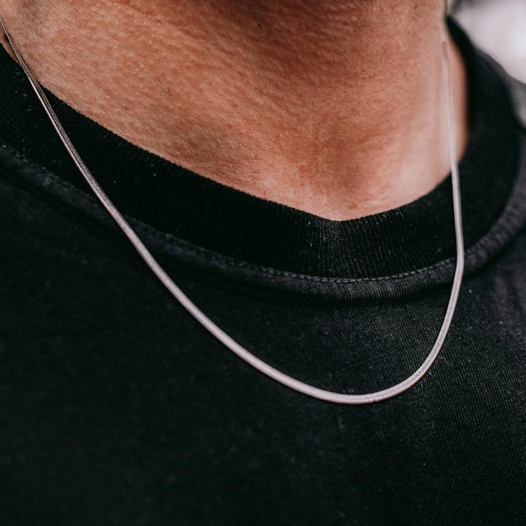 Silver Stainless Steel Snake Chain Men Necklace