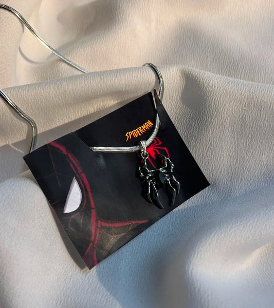 Miles Morales Spiderman Snake Chain Pendant ( Black Stone )