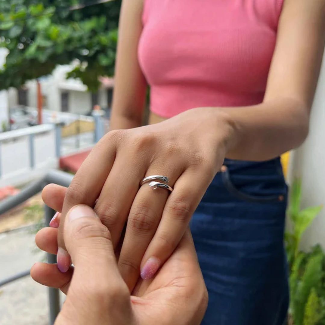Adjustable Silver Hug Ring
