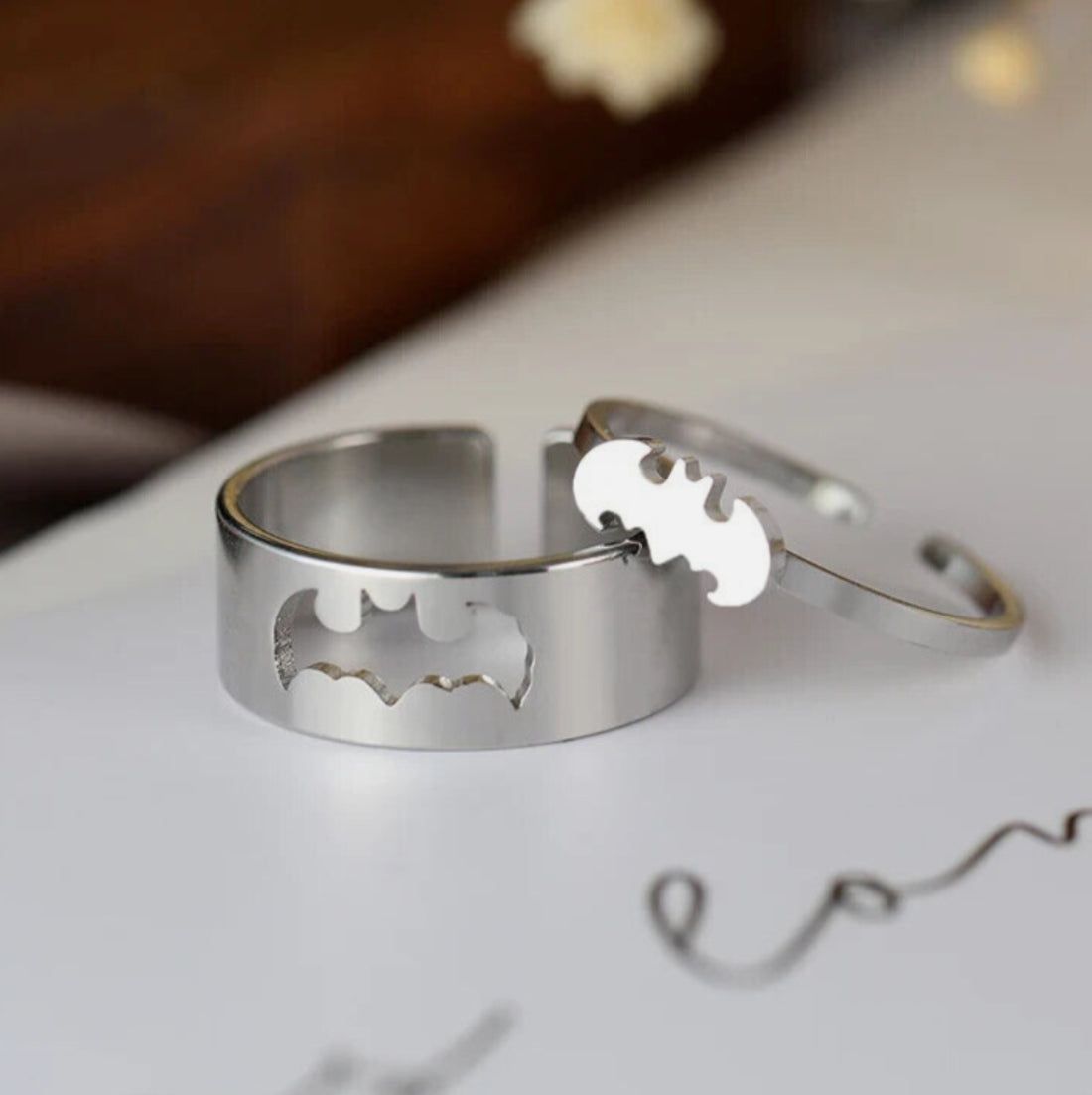 Batman Gothic Couple Rings