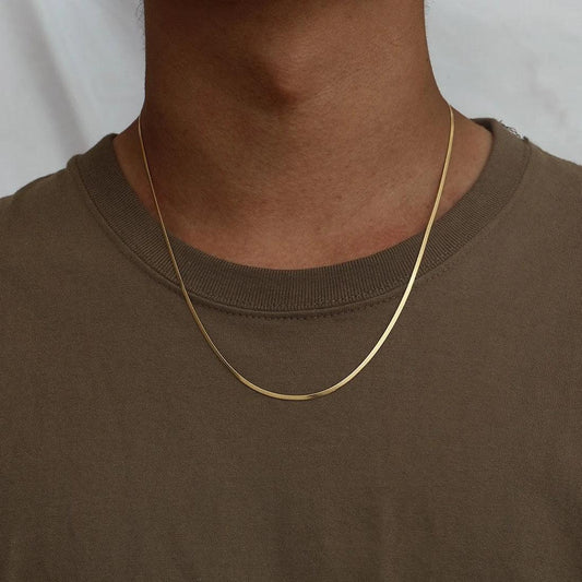 Gold Snake Chain Men Necklace
