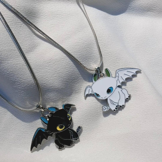 Night Fury Light Fury Charm Pendant Necklace ( How to train your Dragon )